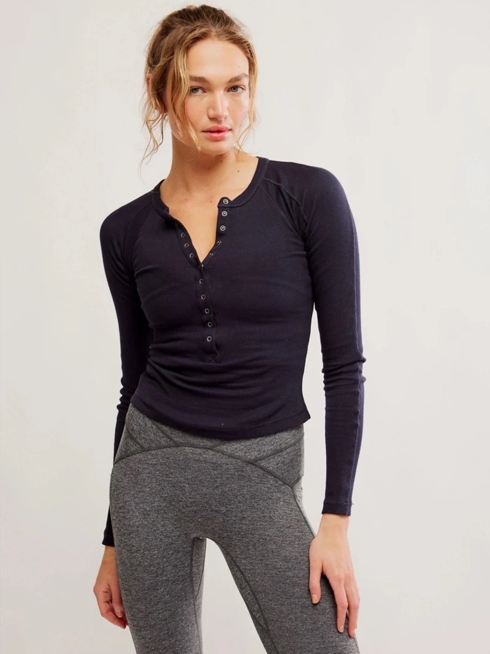 Free People Movement Kick Off Layer Henley Top